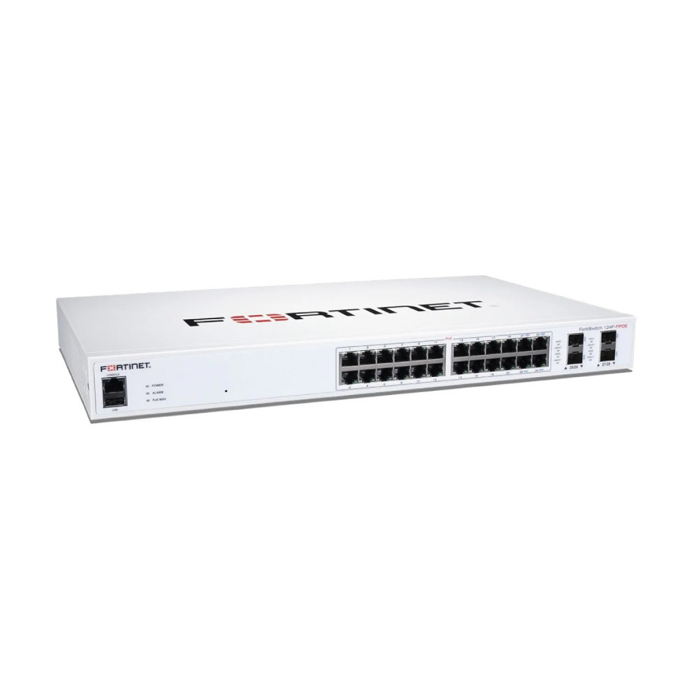 FortiSwitch 124F-FPOE, L2+, 24GbE POE, 4 SFP+, 370W, 3Y (FS-124F-FPOE)