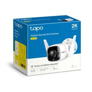 Cámara de seguridad exterior Tapo con Wi-Fi, detección de personas y movimiento, resolución 2K.