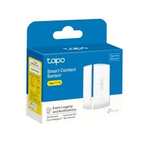 Sensor de contacto Tapo T1110 para seguridad del hogar y alertas en tiempo real.