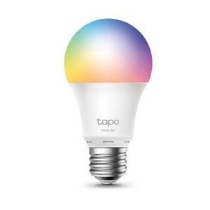 Bombilla inteligente multicolor Tapo para iluminación LED y control remoto.