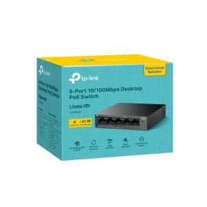 Switch PoE de 5 puertos para conexiones de red confiables y eficientes.