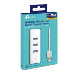 Adaptador USB 3.0 con 3 puertos y antena para conexión Ethernet Gigabit, ideal para redes rápidas y.