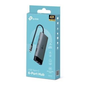 Concentrador USB Type-C 6 puertos, compatible con 4K, ideal para expandir conexiones en ordenadores.