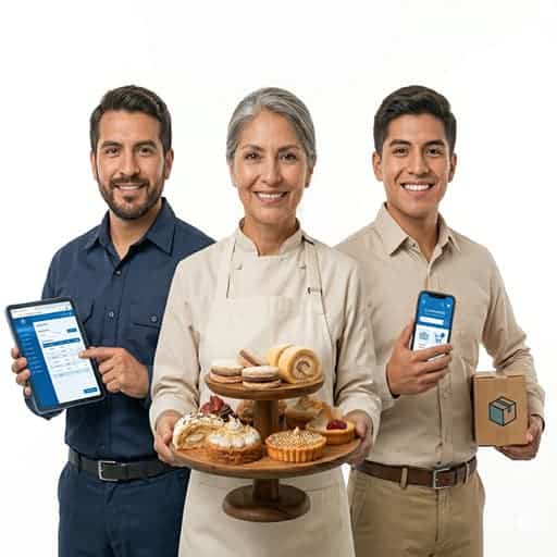 Técnologia y pastelería en una imagen que representa innovación y tradición.